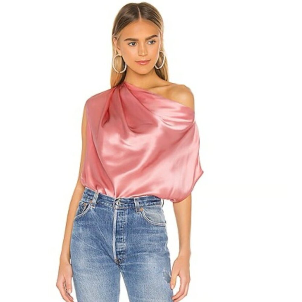 Michelle Mason Silk Asymmetrical drape top Size XS/0-2